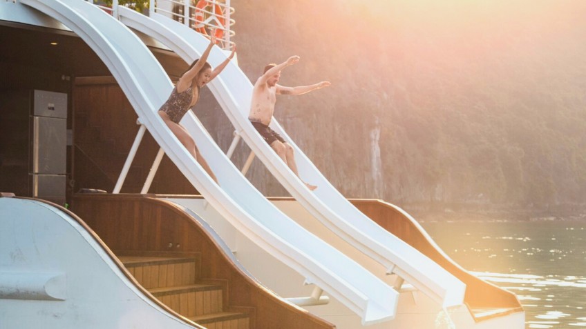 Halong Catamaran Cruise: Have A Refreshing Experience With The Slide On The Ship