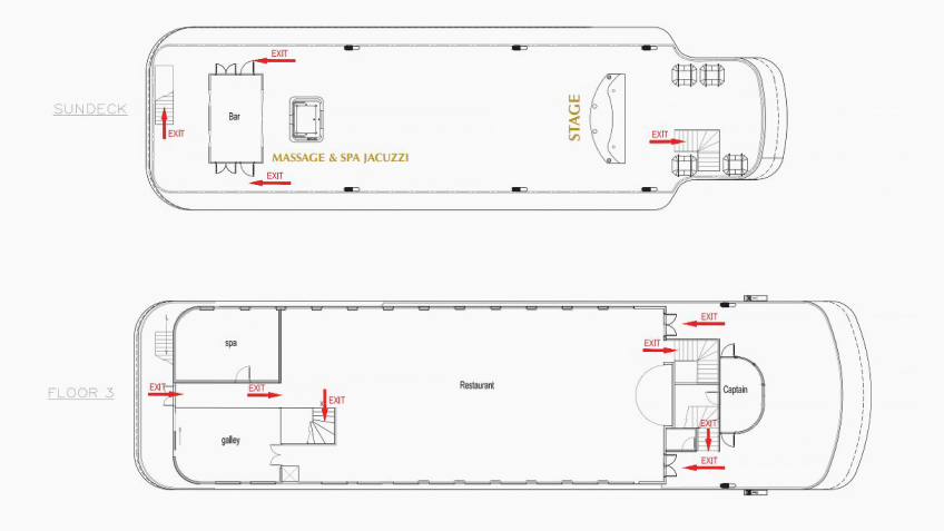 Hermes Cruise: Hermes Cruise Deckplan Sundeck And Deck 3