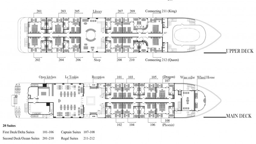 Heritage Cruise Binh Chuan: Heritage Binh Chuan Deck 1 & 2