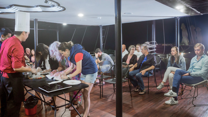 Orchid Classic Cruise: Compete cooking Vietnamese fresh spring rolls