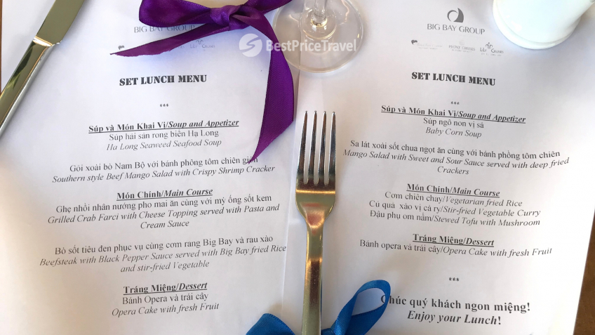 Mon Cheri Cruise: Set Lunch Menu & Vegan Options