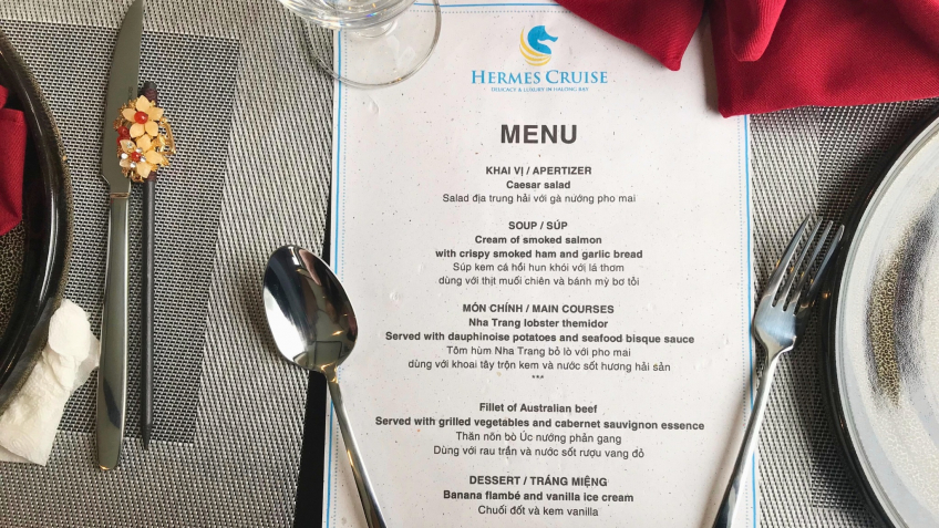 Hermes Cruise: Set Menu 5 Course