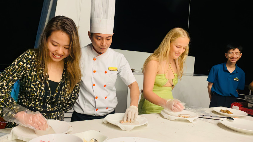 Capella Cruise: Try cooking skill making fresh spring roll