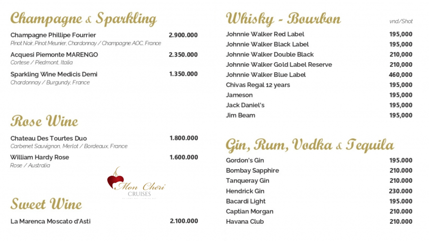 Mon Cheri Cruise: Wine Price Range On Mon Cheri