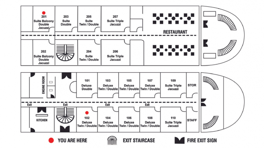 Swan Cruises: Deck 1 and Deck 2